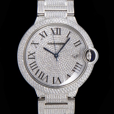 SA급 까르띠에 남성용 럭셔리 풀다이아셋팅!! 발롱블루 드 까르띠에 HP100562 