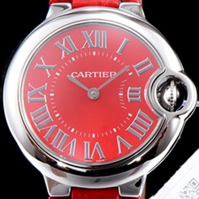 SA급 까르띠에 남성용 신형 UP!! 레이디 워치 발롱블루 드 까르띠에 W6920084 레드 썬더스트 다이얼 스위스 정품 쿼츠 무브먼트 CAR0001 xx