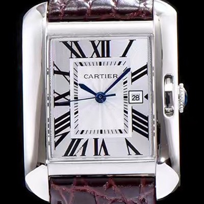 SA급 까르띠에 남성용 탱크 W5310031 워치 화이트 다이얼 스위스 정품 쿼츠 무브먼트 CAR0051 xx