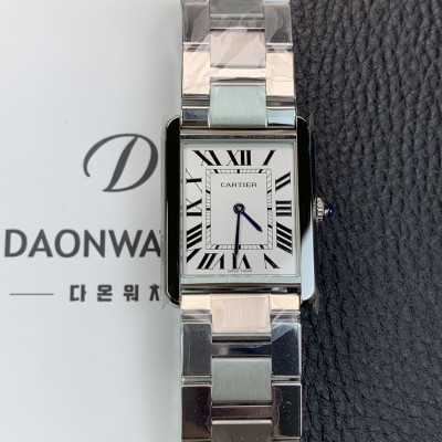 SA급 까르띠에 남여공용 탱크 W5200014 로마인덱스 화이트 다이얼 쿼츠 무브먼트 CAR0503 xx