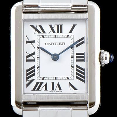 SA급 까르띠에 여성용 탱크 로마 인덱스 화이트 다이얼 쿼츠 무브먼트 CAR0500 xx