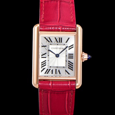SA급 까르띠에 여성용 탱크 W1529756 쥬얼 18K 로즈골드 화이트 실버 썬더스트 다이얼 쿼츠 무브먼트 car69351 xx