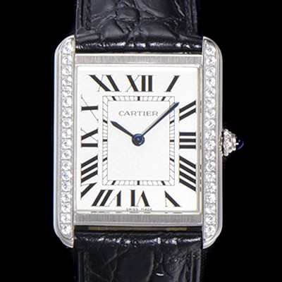SA급 까르띠에 남성용 탱크 WJTA0015 로마 인덱스 34.8mm 화이트 다이얼 커플용 악어가죽 쿼츠 무브먼트 CAR0501 xx