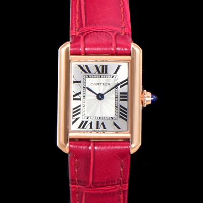 SA급 까르띠에 여성용 탱크 WGTA0010 쥬얼 18K 로즈골드 화이트 실버 썬더스트 다이얼 쿼츠 무브먼트 car69352 xx