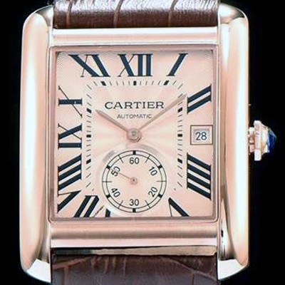 SA급 까르띠에 남성용 탱크 로즈골드 다이얼 오토매틱 무브먼트 CAR0511 xx