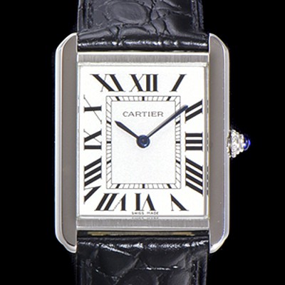 SA급 까르띠에 남성용 신상 탱크 WSTA0028 화이트 다이얼 34.8mm 커플용 악어가죽 쿼츠 무브먼트 CAR0130 xx