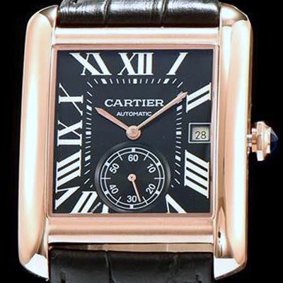 SA급 까르띠에 남성용 탱크 블랙 다이얼 오토매틱 무브먼트 CAR0525 xx