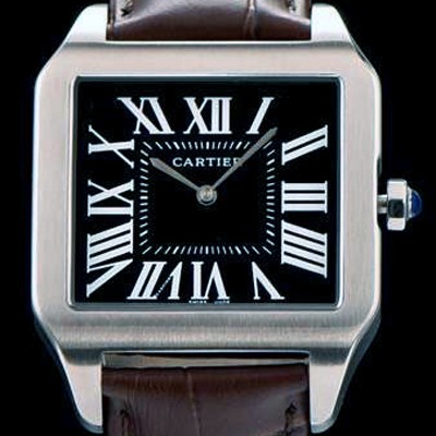 SA급 까르띠에 남여공용 산토스 시리즈 9015 무브먼트 블랙 다이얼 CAR0021 xx