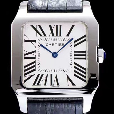 SA급 까르띠에 남성용 산토스 시리즈 블랙 다이얼 쿼츠 무브먼트 CAR0005 xx