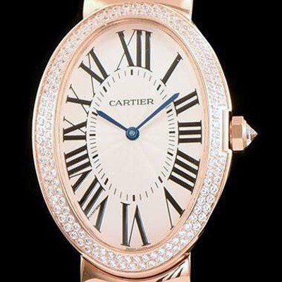 SA급 까르띠에 여성용 베누아 스위스 쿼츠 다이아몬드 골드 베젤 화이트 다이얼 CAR0015 xx