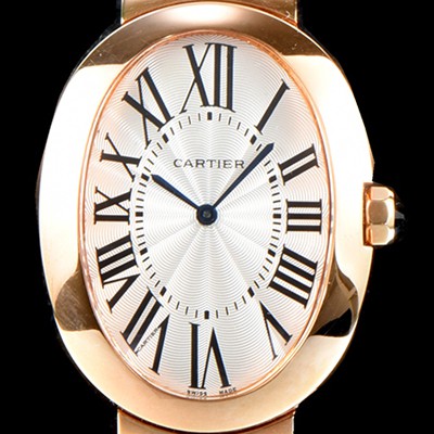 SA급 까르띠에 여성용 베누아 워치 W8000005 라지 모델 18K 로즈골드 화이트 다이얼 스위스 쿼츠 무브먼트 CAR0050 xx