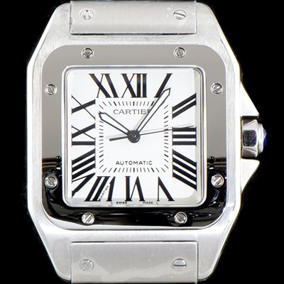 SA급 까르띠에 남성용 산토스 시리즈 100 W200737G  베스트 에디션 화이트 다이얼 브레이슬릿 오토매틱 무브먼트 CAR0004 xx