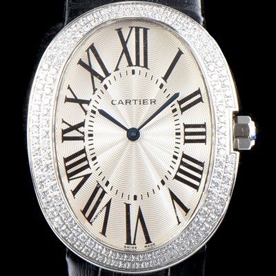 SA급 까르띠에 여성용//커플 베누아 스위스 쿼츠 쥬얼리 베젤 화이트 다이얼 CAR0340 xx