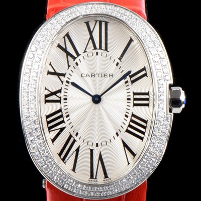 SA급 까르띠에 여성용 베누아 스위스 쿼츠 쥬얼리 베젤 화이트 다이얼 CAR0301 xx