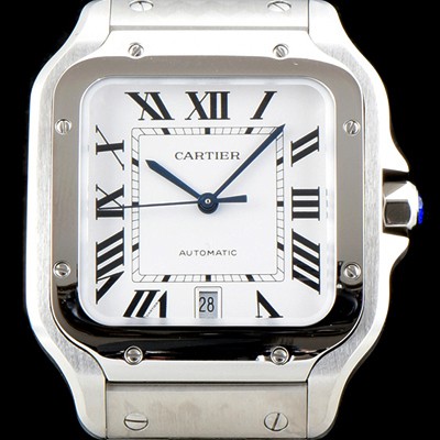 SA급 까르띠에 남성용 산토스 드 까르띠에 워치!! WSSA0009 라지모델 세컨드 크림빛 신형 화이트 다이얼 오토매틱 무브먼트 CAR4040 xx