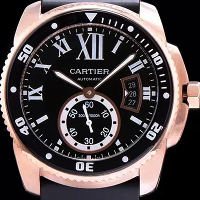SA급 까르띠에 남성용 칼리브 드 까르띠에 다이버 블랙 다이얼 오토매틱 무브먼트 CAR0143 xx