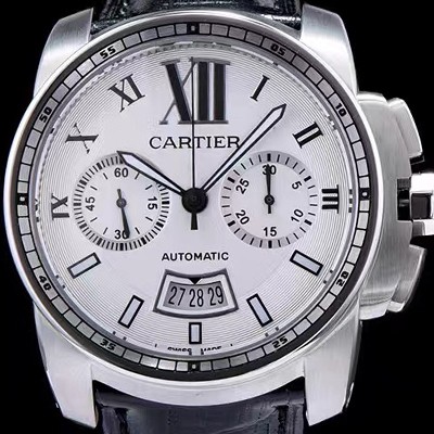 SA급 까르띠에 남성용 칼리브더 까르띠에 화이트 다이얼 오토매틱 무브먼트 CAR0017 xx