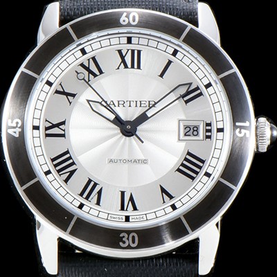 SA급  까르띠에 남성용 New!! 롱드 크루아지에르 드 까르띠에 WSRN0002 시크한 캐주얼 워치!! 기요쉐 패턴의 실버 다이얼 오토매틱 무브먼트 CAR4023 xx