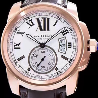 SA급 까르띠에 남성용 칼리브 드 까르띠에 W7100009 18k 로즈골드 화이트 다이얼 오토매틱 무브먼트 CAR0103 xx