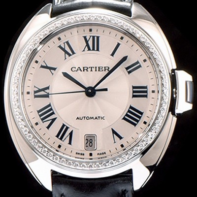 SA급 까르띠에 남성용 끌레 드 까르띠에 WJCL0011 35MM 브릴리언트 컷 다이아몬드 베젤 화이트 플렝케 다이얼 오토매틱 무브먼트 CAR0154 xx