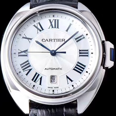 SA급 까르띠에 남성용 끌레 드 까르띠에 WGCL0005 실버 플렝케 다이얼 오토매틱 무브먼트 CAR0540 xx