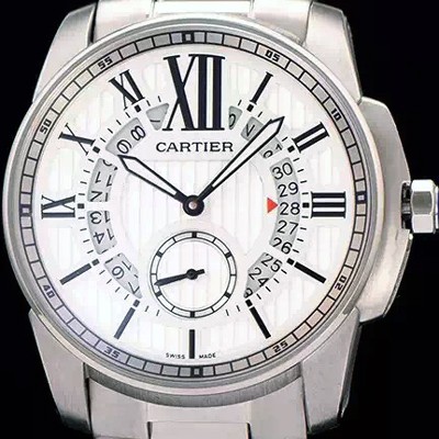 SA급 까르띠에 남성용 칼리브 드 까르띠에 스위스 2824 오토매틱 무브먼트 화이트다이얼 CAR0350 xx
