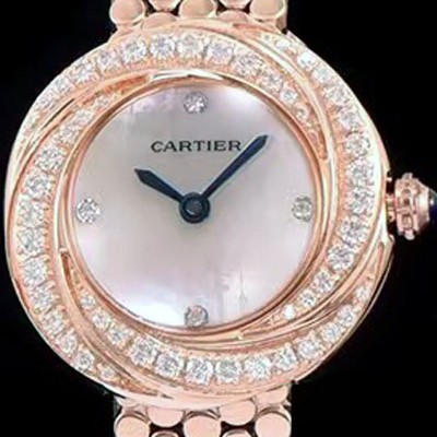 SA급 까르띠에 여성용 하이 주얼리 워치 쉘 다이얼 다이아몬드 주얼리 세팅 쿼츠 무브먼트 CAR0102 xx
