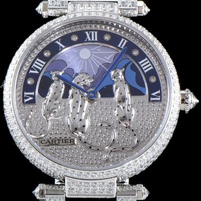 SA급 까르띠에 남성용 레브 드 팬더 워치!! HPI00931 매뉴팩처 다이얼 브릴리언트 컷 다이아몬드 스위스 쿼츠 무브먼 CAR4043 xx
