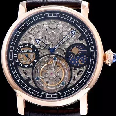 SA급 까르띠에 남성용 로통드 드 까르띠에 투어빌론 시리즈 CAR0030 xx