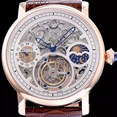 SA급 까르띠에 남성용 로통드 드 까르띠에 투어빌론 시리즈 CAR0027 xx