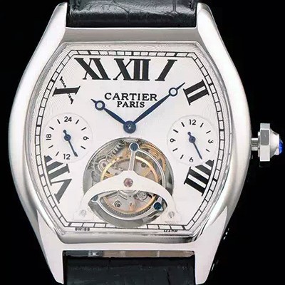 SA급 까르띠에 남성용 로통 드 까르띠에 투어빌론 시리즈 화이트다이얼 CAR0303 xx