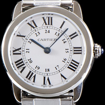 SA급 까르띠에 여성용 솔로 드 까르띠에 화이트 다이얼 쿼츠 무브먼트 CAR0500 xx