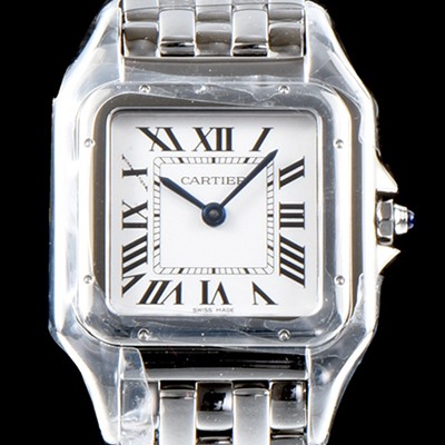 SA급 까르띠에 여성용 NEW 쿼츠 타입 팬더 드 까르띠에 워치 WSPN0007 미듐 모델 18K 화이트 골드&스틸 케이스 화이트 다이얼 브레이슬릿 스위스 쿼츠 무브먼 CAR4041 xx