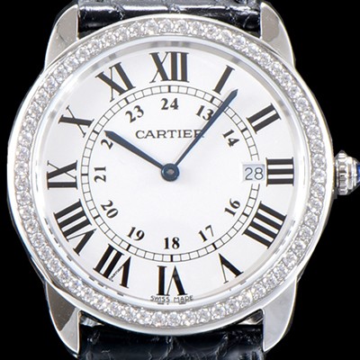 SA급 까르띠에 여성용 솔로 드 까르띠에 WR000551 화이트 다이얼 쿼츠 무브먼트 CAR0511 xx