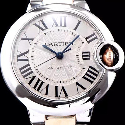 SA급 까르띠에 남성용 남녀 베스트모델!!발롱블루 드 까르띠에 W6920098 18K 로즈골드 투톤콤비 화이트 실버 썬더스트 다이얼 오토매틱 무브먼트 CAR0036 xx