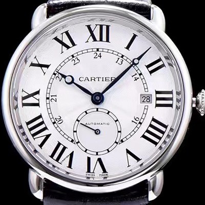SA급 까르띠에 남성용 롱드 솔로 드 까르띠에 WR007018 화이트 다이얼 오토매틱 무브먼트 CAR0530 xx