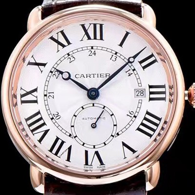 SA급 까르띠에 남성용 롱드 솔로 드 까르띠에 W6801005로즈골드 화이트 다이얼 오토매틱 무브먼트 CAR0533 xx