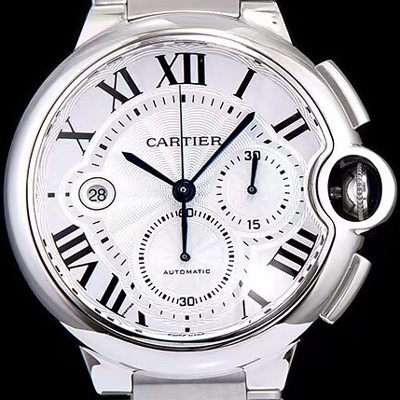 SA급 까르띠에 남성용 발롱블루 드 까르띠에 W6920076화이트 다이얼 크로노그래프 7750-2 오토매틱 무브먼트 CAR0112 xx