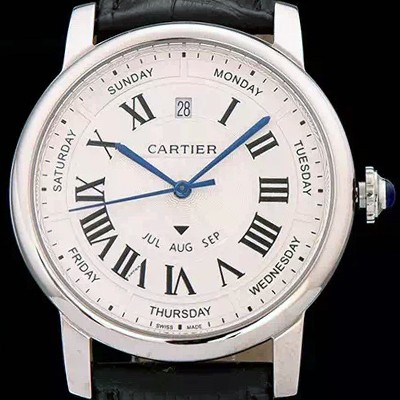 SA급 까르띠에 남성용 솔로 드 까르띠에 오토매틱 42mm 화이트다이얼 CAR0042 xx