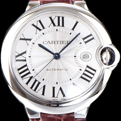 SA급 까르띠에 남성용 2019신상 발롱블루 W69016Z4 42mm 브라운 악어가죽 밴드 화이트 다이얼 오토매틱 무브먼트 CAR0510 xx