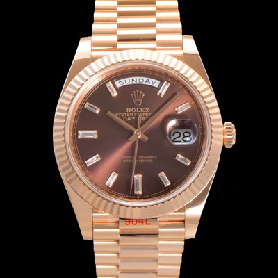 SA급 로렉스 남성용 데이데이트 m228235-0003 18K 로즈골드 40mm 오토매틱 Cal.3255 타입 브라운 다이얼 rol5298 xx