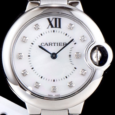 SA급 까르띠에 여성용 발롱블루 드 까르띠에 스위스 쿼츠 화이트 큐빅다이얼 CAR0310 xx