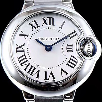 SA급 까르띠에 여성용 발롱블루 스위스 쿼츠 화이트 다이얼 CAR0031 xx