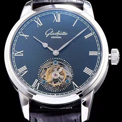 SA급 글라슈테 오리지날 남성용 글라슈테 블랙 다이얼 투어빌론 무브먼트 GLA4240 xx