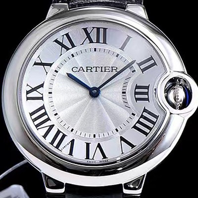 SA급 까르띠에 남성용 발롱블루 화이트 다이얼 스위스 쿼츠 무브먼트 CAR0003 xx