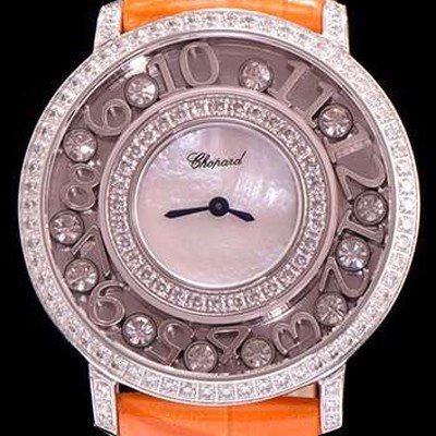 SA급 쇼파드 여성용 해피 스포츠 화이트 쉘 다이얼 다이아몬드 주얼리 세팅 쿼츠 무브먼트 CHO0401 xx