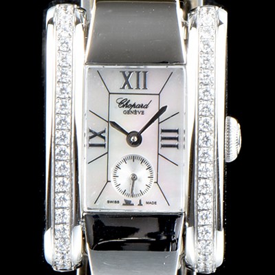 SA급 쇼파드 여성용 라 스트라다 스위스 쿼츠 화이트 쥬얼리 베젤 자게다이얼 CHO0411 xx