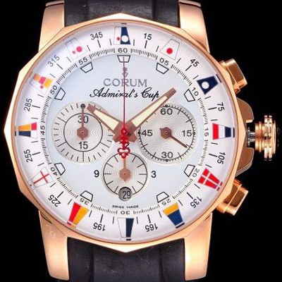 SA급 코럼 남성용 애드머를스 컵 크로노 화이트다이얼 COR040 xx