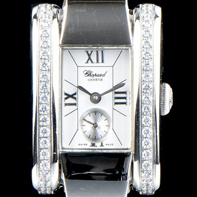 SA급 쇼파드 여성용 라 스트라다 스위스 쿼츠 화이트 쥬얼리 베젤 실버다이얼 CHO0410 xx