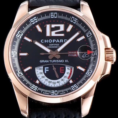 SA급 쇼파드 남성용 클레식 레이싱 밀레 밀레밀리아 1000 모델 18k 로즈골드 블랙 다이얼 ETA 2824-2오토매틱 무브먼 CHO0400 xx